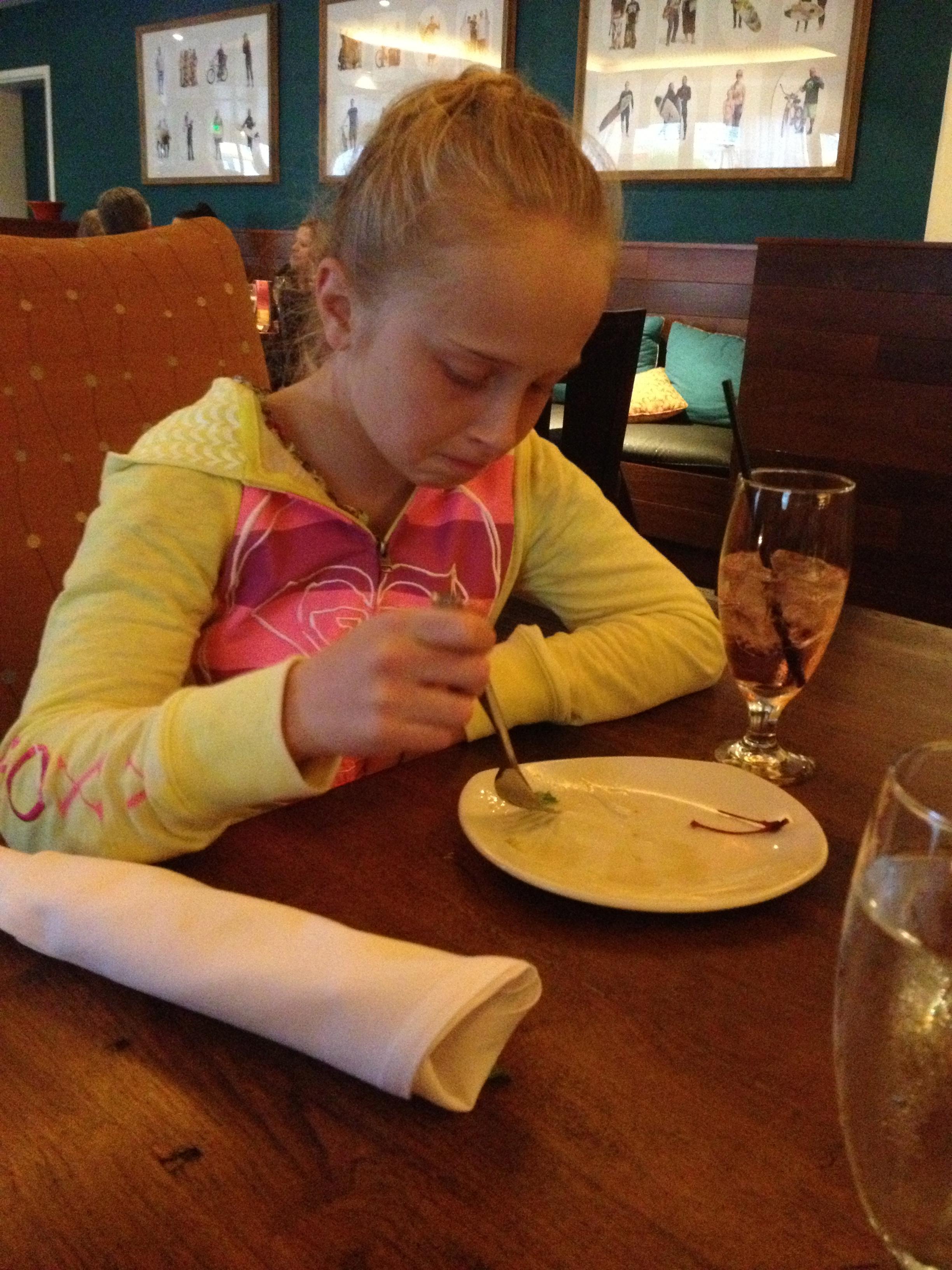 We ate at a nice restaurant one night. As B and I were enjoying our salads, the manager came over and said "Did you order any food for the children?"  I said "no they'll get McDonald's later" What kind of parents did we look like?