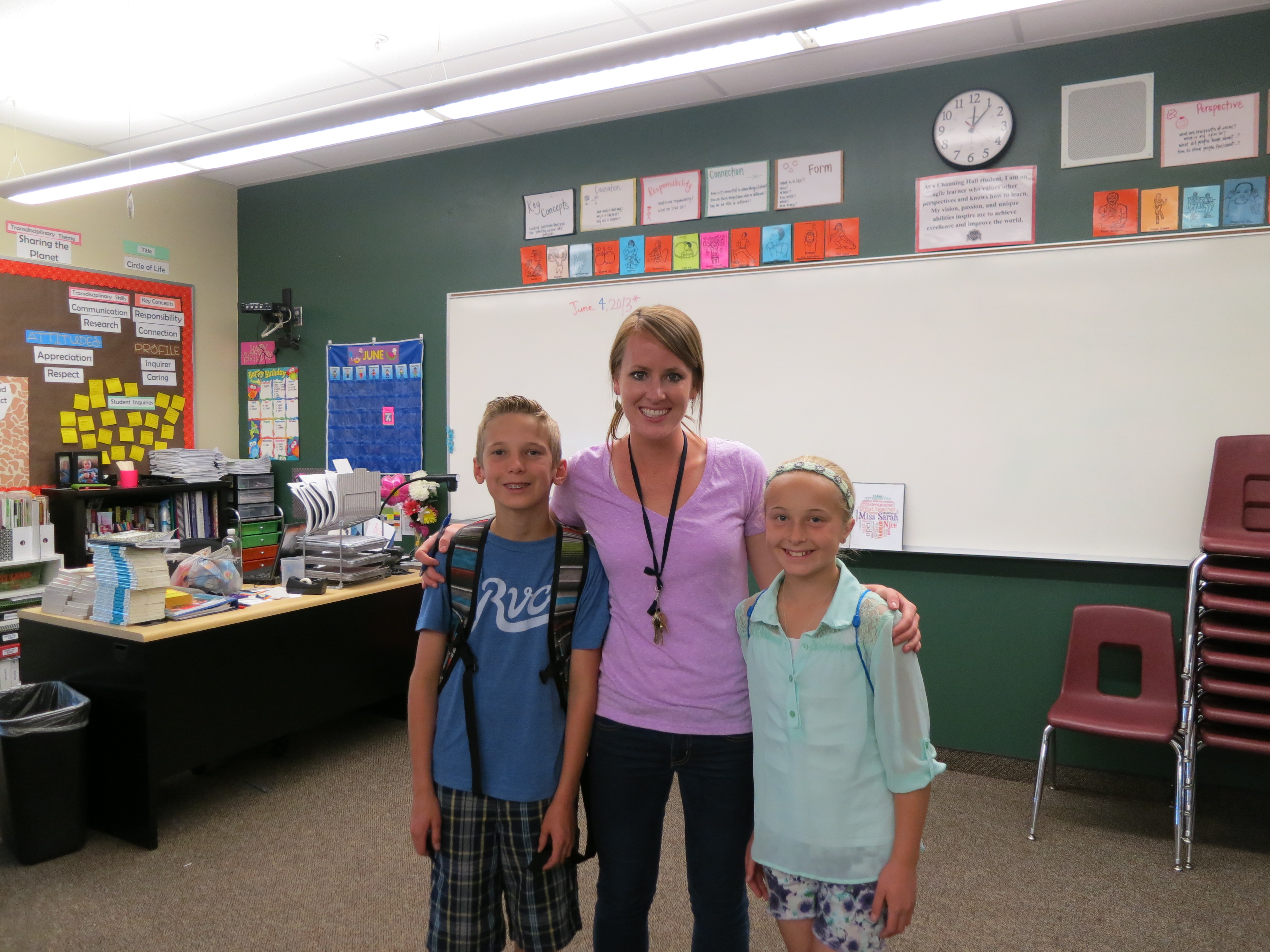 The twins very favorite teacher from 4th grade - Ari worships her, visited her at lunchtime and after school.  She wants to be a teacher because of Miss Sarah.  She's one of those teachers they will always remember.