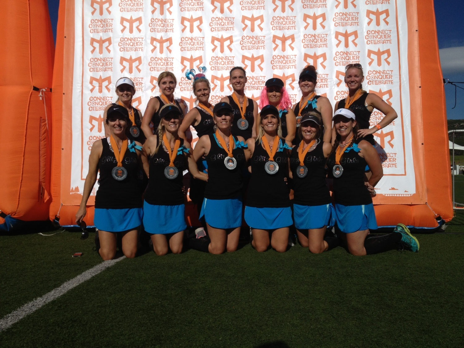 Here's the GLITZY GIRLS team right after we crossed the finish line.