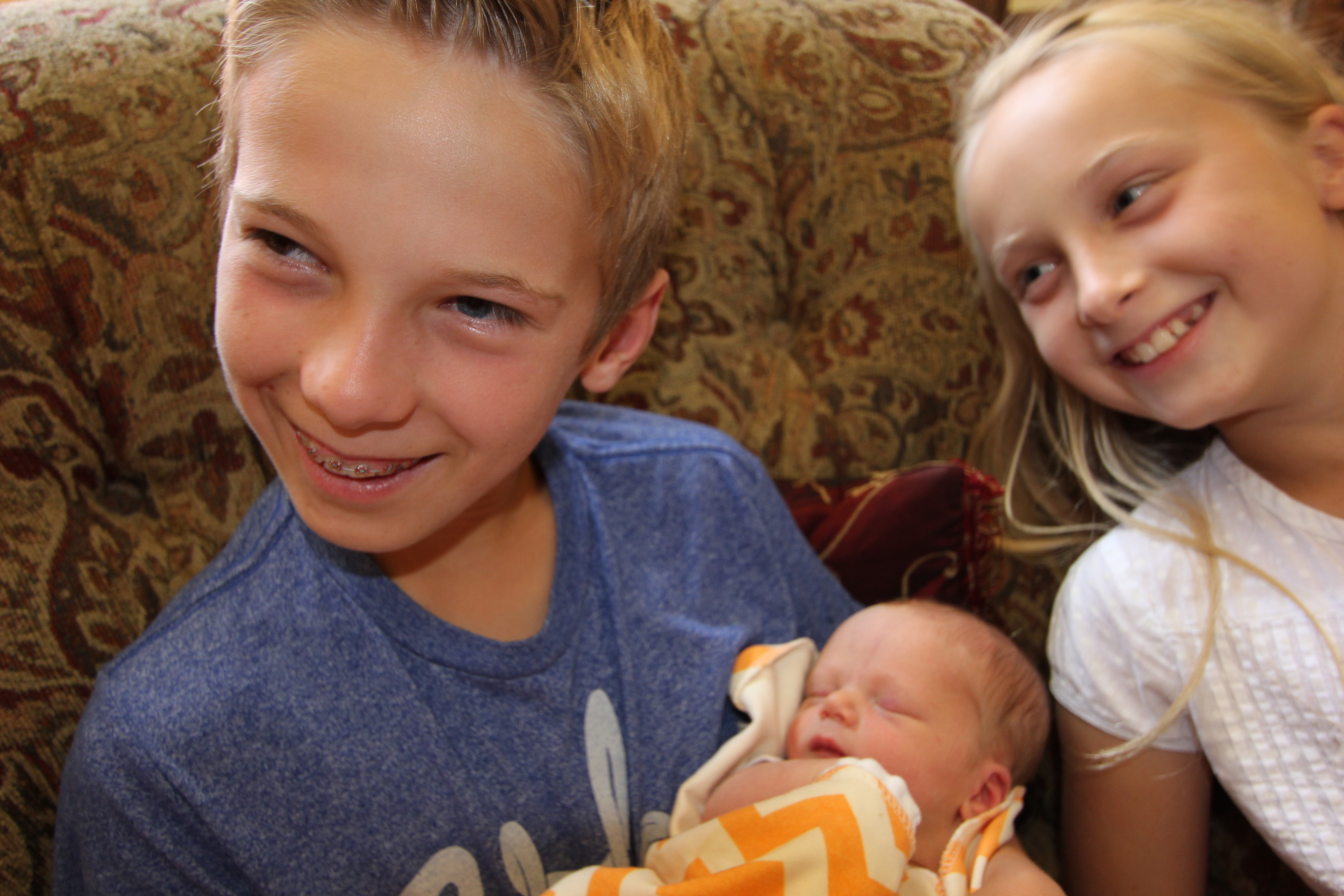 And this one is Baby B named Oakley Ridger.  Cute little guys that kind of made me wish my twins weren't so grown up - until I heard about how little sleep she's getting.  Darling healthy little boys.