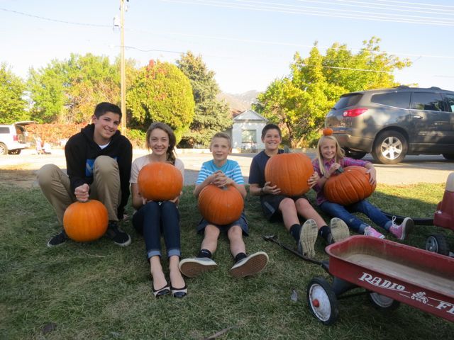 After the hike we went to the pumpkin patch - Wyatt DID carve that huge thing too