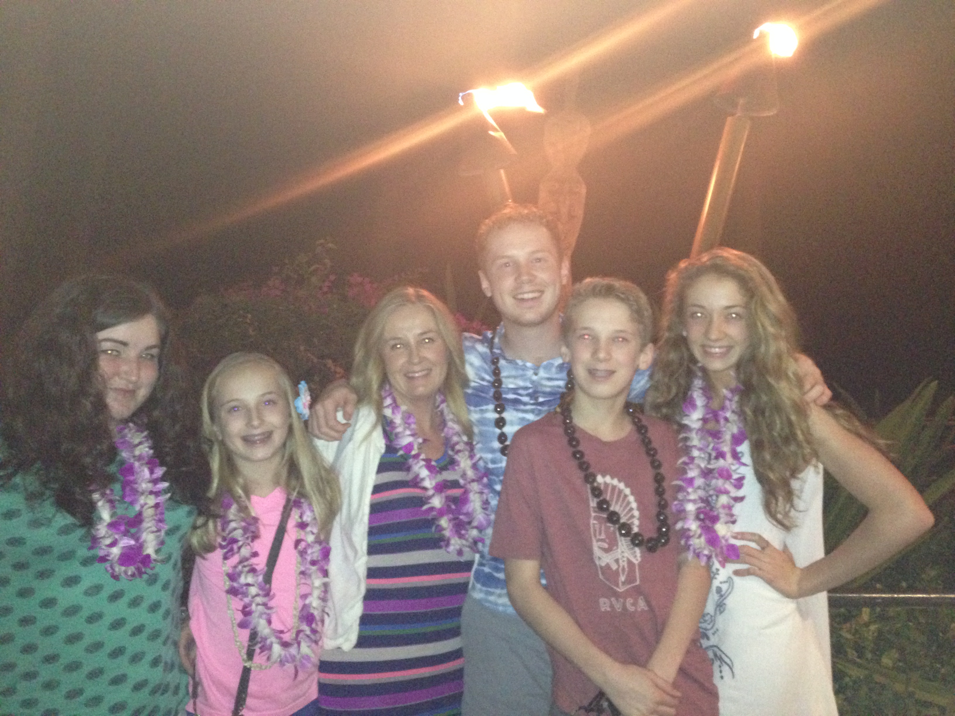 Rather than making graham cracker trains we luau'd and opening pajamas was kind of a bust. They sent me the wrong sizes and I hadn't check before we left. Ah well...